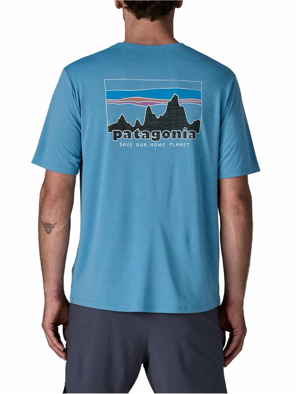 Patagonia Light Blue Mountain Graphic Short-Sleeve Tee